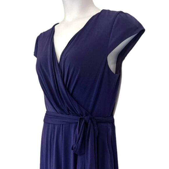 LOTUS Pockets Stretchy Self Sash Purple Office Casual Party Dress size 18W - Picture 10 of 16